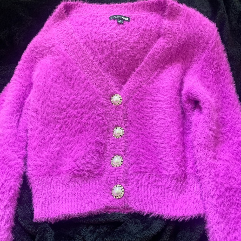 Fuzzy Crop Cardigan